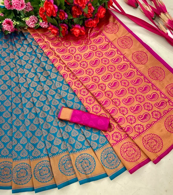 BLUE_PURE_BANARASI_SAREE